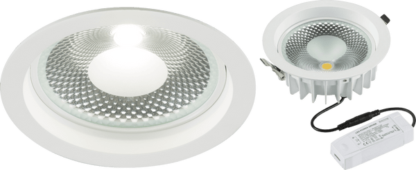 Knightsbridge MLA CRDL20 230V 20W COB LED Recessed Commercial Downlight 4000K - Knightsbridge MLA - Falcon Electrical UK