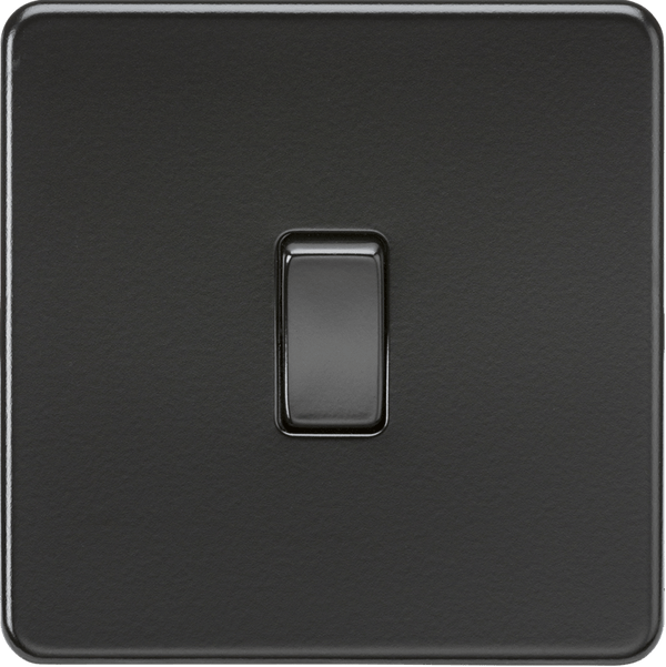 Knightsbridge MLA SF2000MBB Screwless 10AX 1G 2-Way Switch - Matt Black with black rocker - Knightsbridge MLA - Falcon Electrical UK