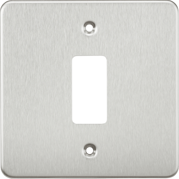 Knightsbridge MLA GDFP001BC Flat plate 1G grid faceplate - brushed chrome - Knightsbridge MLA - Falcon Electrical UK