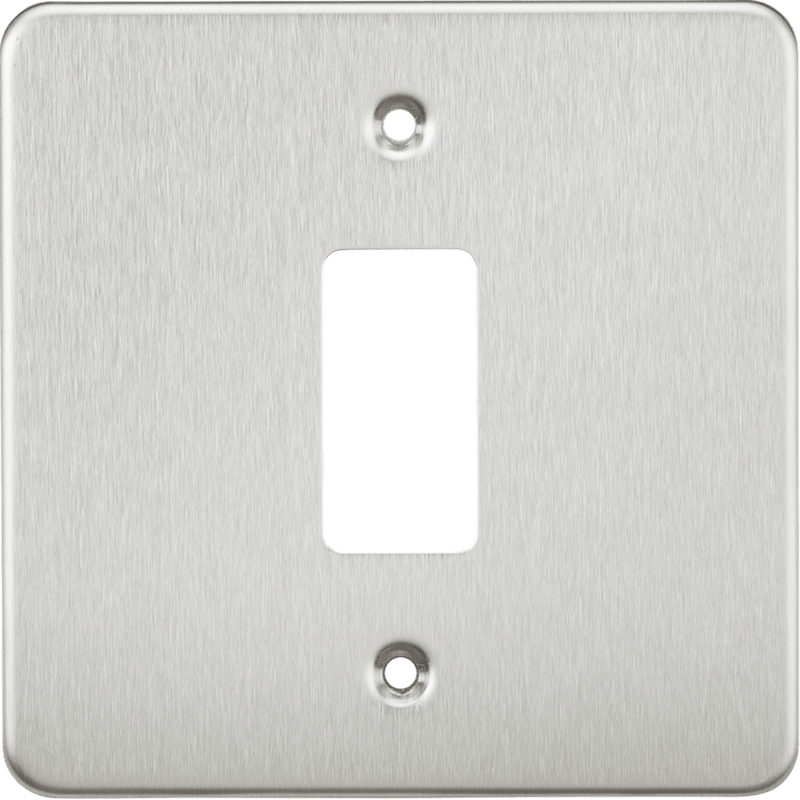 Knightsbridge MLA GDFP001BC Flat plate 1G grid faceplate - brushed chrome - Knightsbridge MLA - Falcon Electrical UK