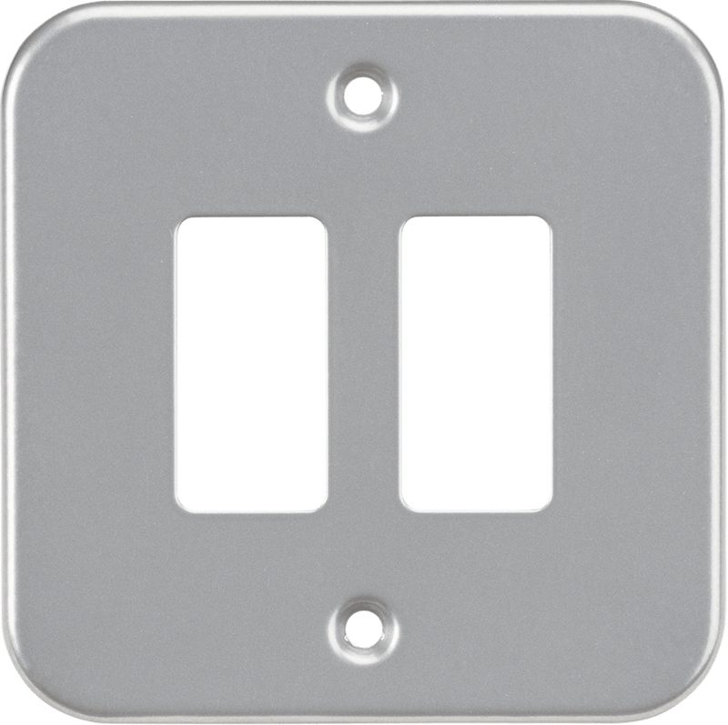 Knightsbridge MLA GDFP002M Metalclad 2G grid faceplate - Knightsbridge MLA - Falcon Electrical UK