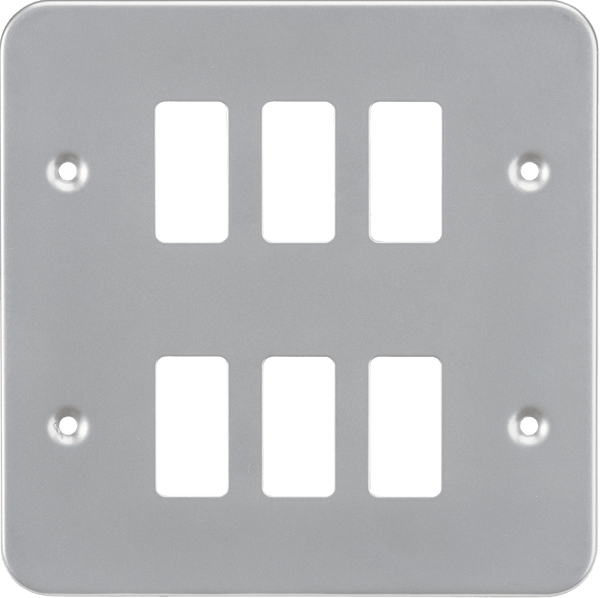 Knightsbridge MLA GDFP006M Metalclad 6G grid faceplate - Knightsbridge MLA - Falcon Electrical UK