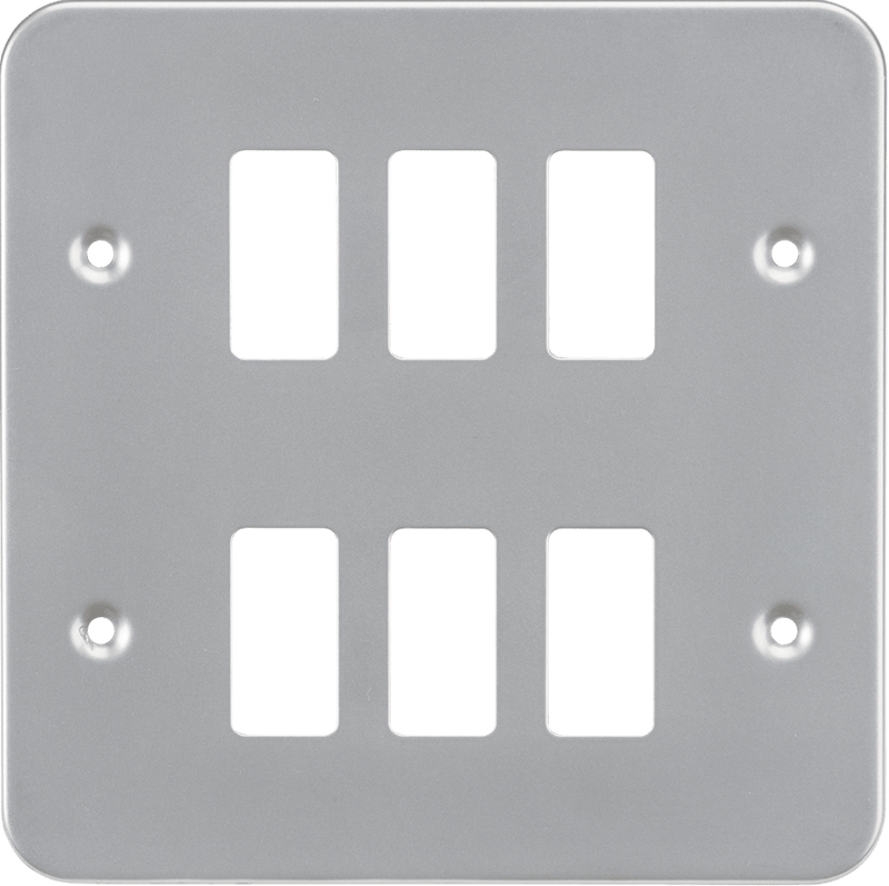 Knightsbridge MLA GDFP006M Metalclad 6G grid faceplate - Knightsbridge MLA - Falcon Electrical UK