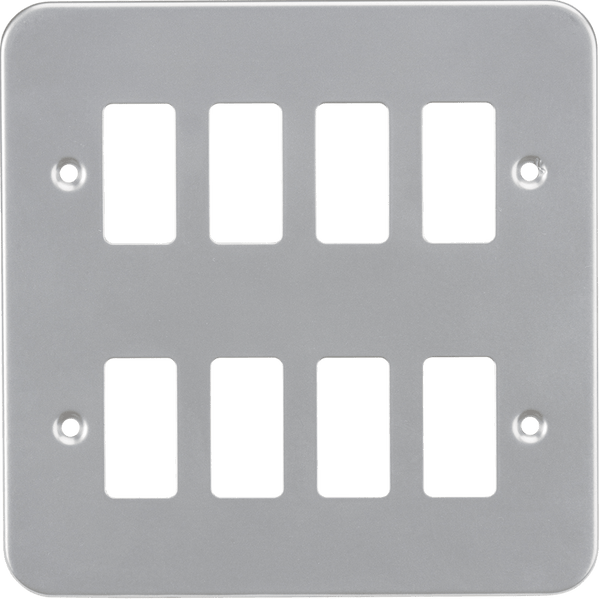 Knightsbridge MLA GDFP008M Metalclad 8G grid faceplate - Knightsbridge MLA - Falcon Electrical UK