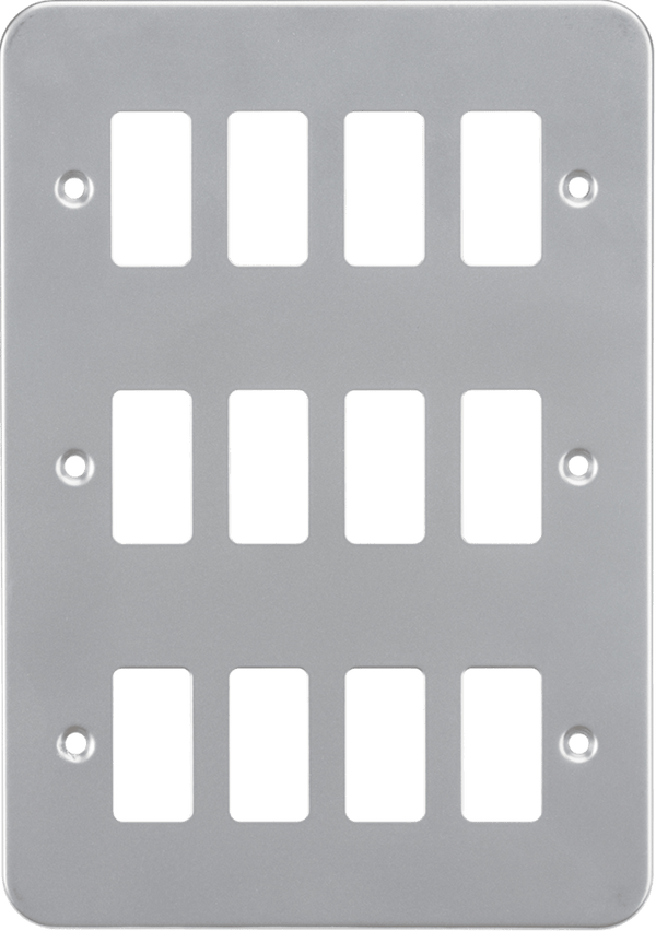 Knightsbridge MLA GDFP0012M Metalclad 12G grid faceplate - Knightsbridge MLA - Falcon Electrical UK