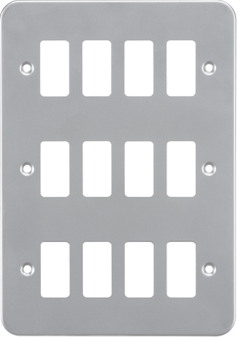 Knightsbridge MLA GDFP0012M Metalclad 12G grid faceplate - Knightsbridge MLA - Falcon Electrical UK