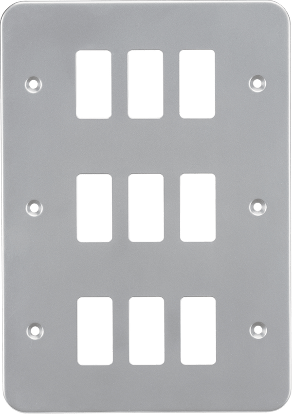Knightsbridge MLA GDFP009M Metalclad 9G grid faceplate - Knightsbridge MLA - Falcon Electrical UK