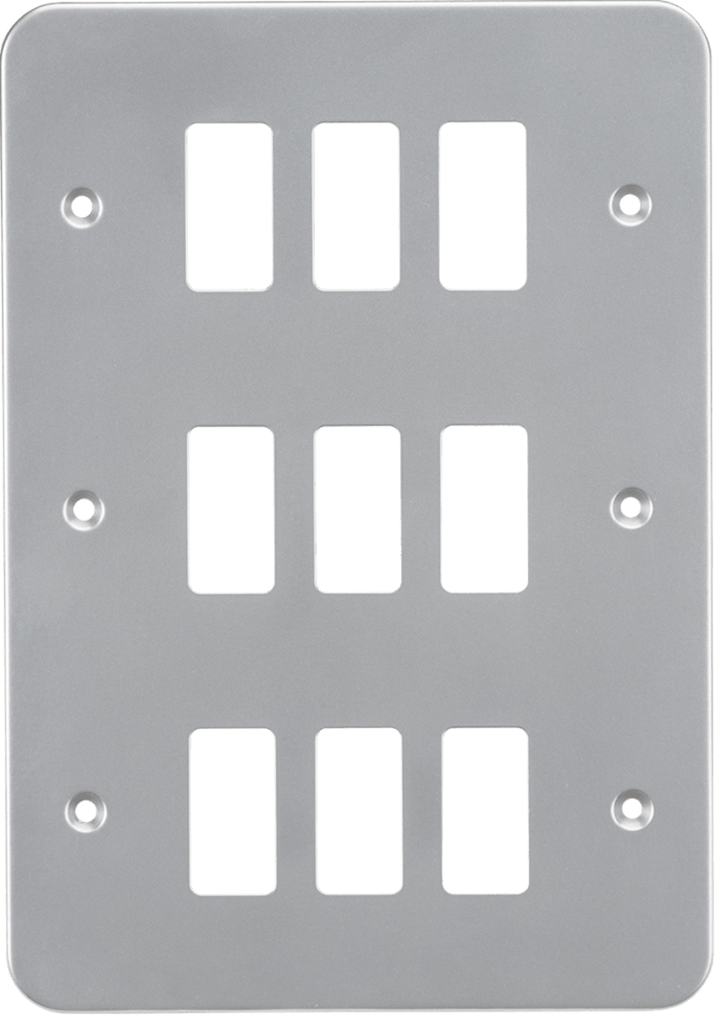 Knightsbridge MLA GDFP009M Metalclad 9G grid faceplate - Knightsbridge MLA - Falcon Electrical UK