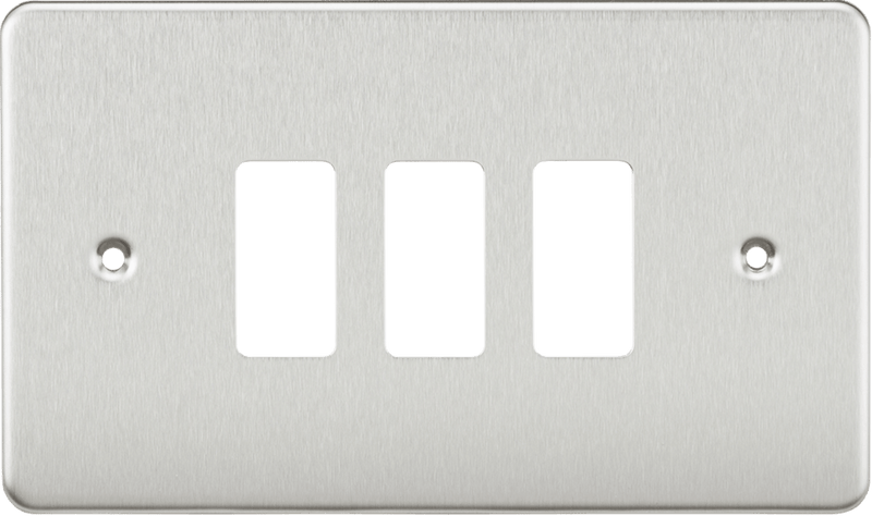Knightsbridge MLA GDFP003BC Flat plate 3G grid faceplate - brushed chrome - Knightsbridge MLA - Falcon Electrical UK