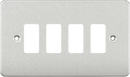 Knightsbridge MLA GDFP004BC Flat plate 4G grid faceplate - brushed chrome - Knightsbridge MLA - Falcon Electrical UK