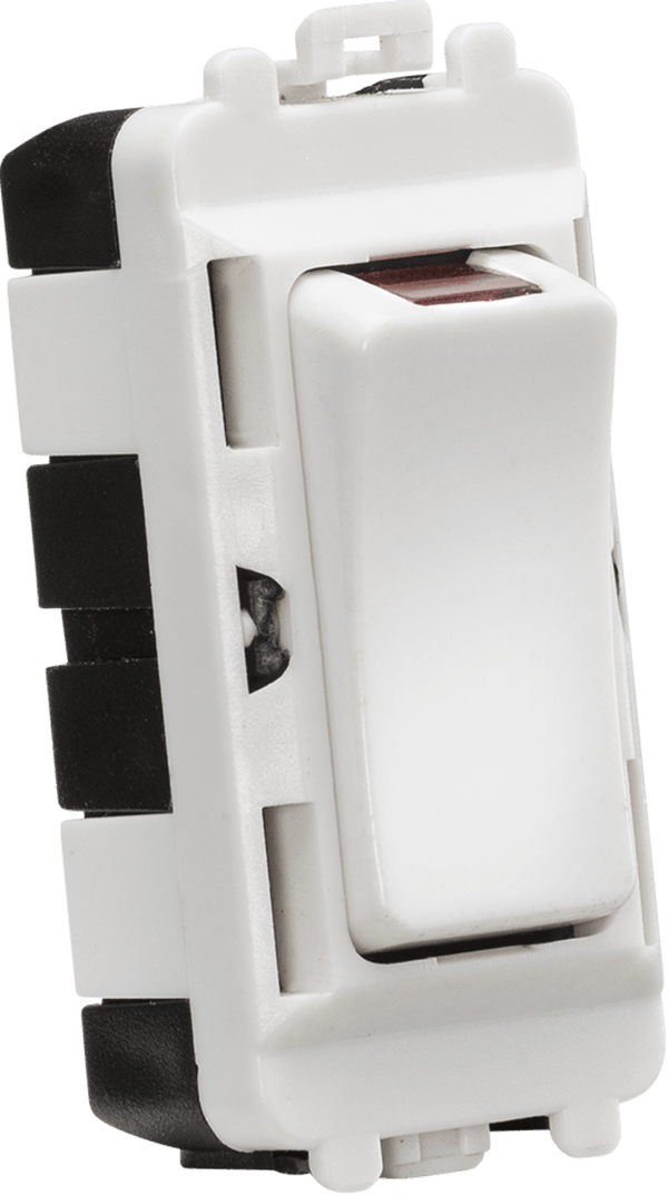 Knightsbridge MLA GDM003U 20AX DP module with LED indicator - white - Knightsbridge MLA - Falcon Electrical UK