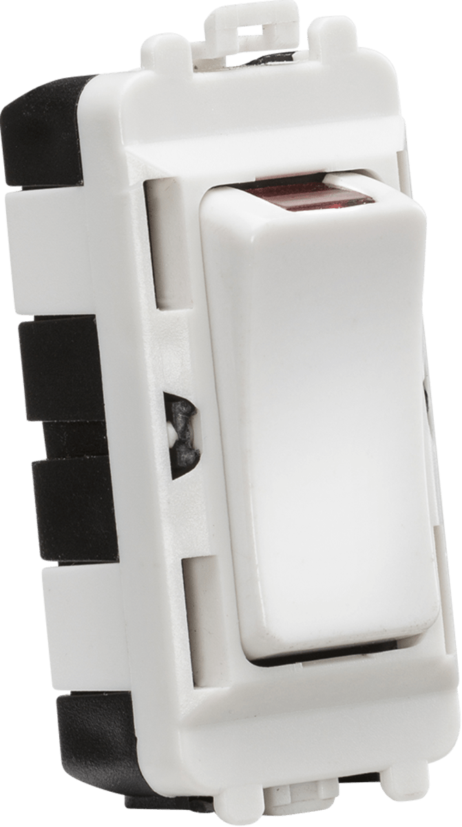 Knightsbridge MLA GDM003U 20AX DP module with LED indicator - white - Knightsbridge MLA - Falcon Electrical UK