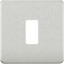 Knightsbridge MLA GDSF001BC Screwless 1G grid faceplate - brushed chrome - Knightsbridge MLA - Falcon Electrical UK