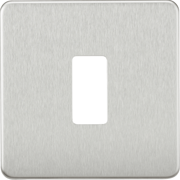Knightsbridge MLA GDSF001BC Screwless 1G grid faceplate - brushed chrome - Knightsbridge MLA - Falcon Electrical UK