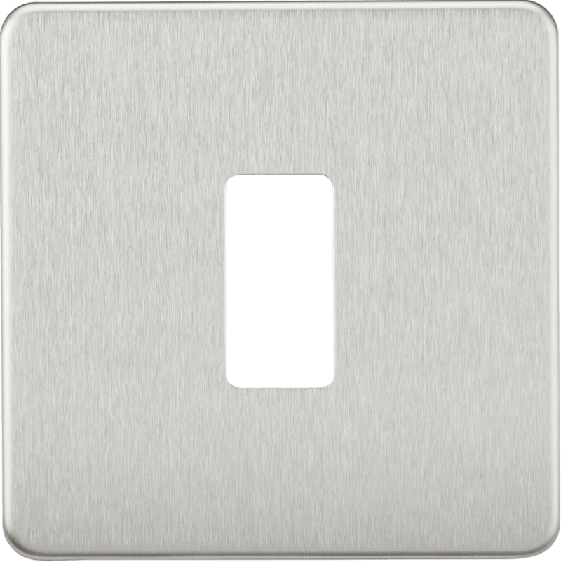 Knightsbridge MLA GDSF001BC Screwless 1G grid faceplate - brushed chrome - Knightsbridge MLA - Falcon Electrical UK