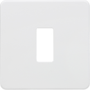 Knightsbridge MLA GDSF001MW Screwless 1G grid faceplate - matt white - Knightsbridge MLA - Falcon Electrical UK