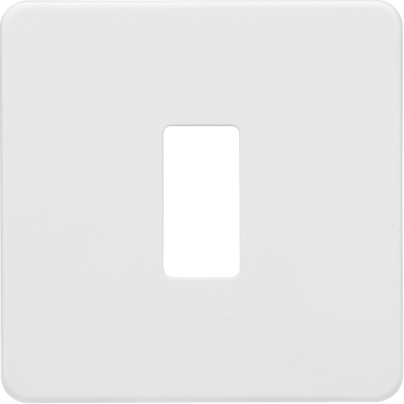 Knightsbridge MLA GDSF001MW Screwless 1G grid faceplate - matt white - Knightsbridge MLA - Falcon Electrical UK