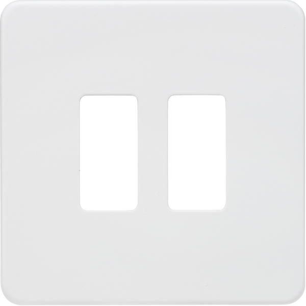 Knightsbridge MLA GDSF002MW Screwless 2G grid faceplate - matt white - Knightsbridge MLA - Falcon Electrical UK