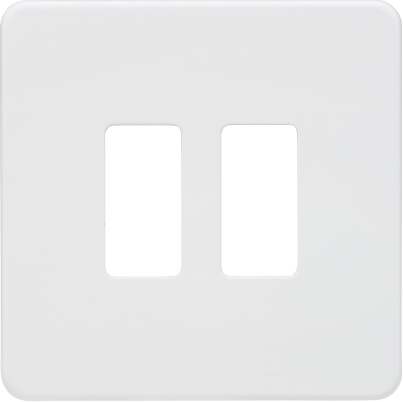 Knightsbridge MLA GDSF002MW Screwless 2G grid faceplate - matt white - Knightsbridge MLA - Falcon Electrical UK