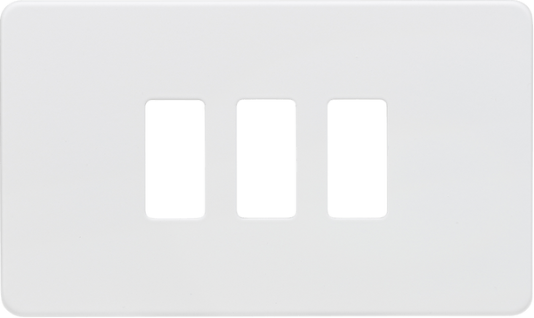 Knightsbridge MLA GDSF003MW Screwless 3G grid faceplate - matt white - Knightsbridge MLA - Falcon Electrical UK