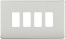 Knightsbridge MLA GDSF004BC Screwless 4G grid faceplate - brushed chrome - Knightsbridge MLA - Falcon Electrical UK
