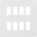 Knightsbridge MLA GDSF008MW Screwless 8G grid faceplate - matt white - Knightsbridge MLA - Falcon Electrical UK