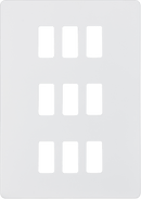 Knightsbridge MLA GDSF009MW Screwless 9G grid faceplate - matt white - Knightsbridge MLA - Falcon Electrical UK