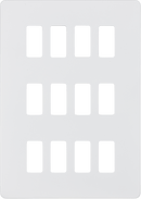 Knightsbridge MLA GDSF012MW Screwless 12G grid faceplate - matt white - Knightsbridge MLA - Falcon Electrical UK