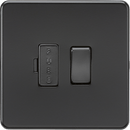 Knightsbridge MLA SF6300MBB Screwless 13A Switched Fused Spur Unit - Matt Black with black fuse cover - Knightsbridge MLA - Falcon Electrical UK
