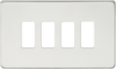 Knightsbridge MLA GDSF004PC Screwless 4G grid faceplate - polished chrome - Knightsbridge MLA - Falcon Electrical UK