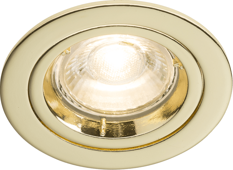 Knightsbridge MLA RD1B IP20 230V GU10 Brass Recessed Fixed Twist & Lock Downlight - Knightsbridge MLA - Falcon Electrical UK