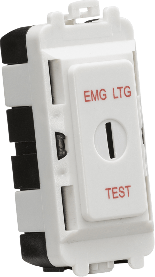 Knightsbridge MLA GDM008U 20AX DP key module (marked EMG LTG TEST) - white - Knightsbridge MLA - Falcon Electrical UK