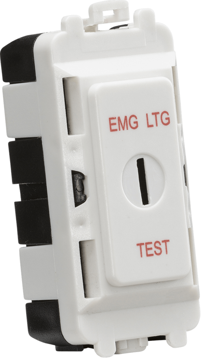 Knightsbridge MLA GDM008U 20AX DP key module (marked EMG LTG TEST) - white - Knightsbridge MLA - Falcon Electrical UK