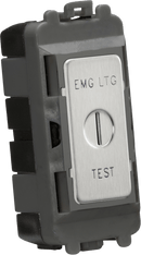 Knightsbridge MLA GDM008BC 20AX DP key module (marked EMG LTG TEST) - brushed chrome - Knightsbridge MLA - Falcon Electrical UK