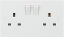 Knightsbridge MLA SN9000 13A 2G DP Switched Socket with twin earths - Knightsbridge MLA - Falcon Electrical UK