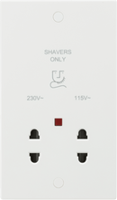 Knightsbridge MLA SN8900N 115/230V Dual Voltage Shaver Socket with Neon - Knightsbridge MLA - Falcon Electrical UK