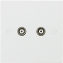 Knightsbridge MLA SN0110 Twin Coax TV Outlet (non-isolated) - Knightsbridge MLA - Falcon Electrical UK