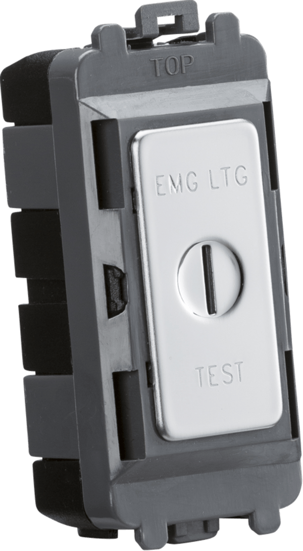 Knightsbridge MLA GDM008PC 20AX DP key module (marked EMG LTG TEST) - polished chrome - Knightsbridge MLA - Falcon Electrical UK