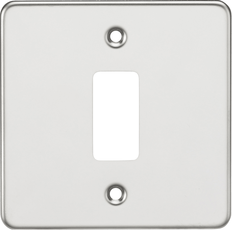 Knightsbridge MLA GDFP001PC Flat plate 1G grid faceplate - polished chrome - Knightsbridge MLA - Falcon Electrical UK