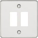Knightsbridge MLA GDFP002PC Flat plate 2G grid faceplate - polished chrome - Knightsbridge MLA - Falcon Electrical UK