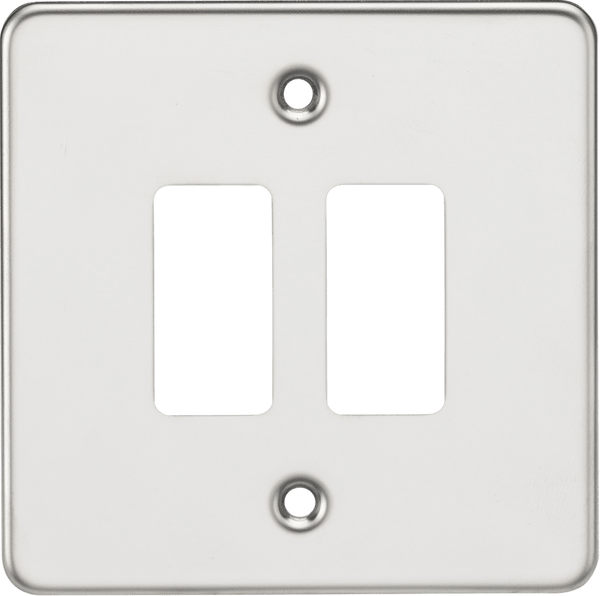 Knightsbridge MLA GDFP002PC Flat plate 2G grid faceplate - polished chrome - Knightsbridge MLA - Falcon Electrical UK