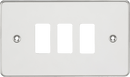 Knightsbridge MLA GDFP003PC Flat plate 3G grid faceplate - polished chrome - Knightsbridge MLA - Falcon Electrical UK
