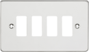 Knightsbridge MLA GDFP004PC Flat plate 4G grid faceplate - polished chrome - Knightsbridge MLA - Falcon Electrical UK