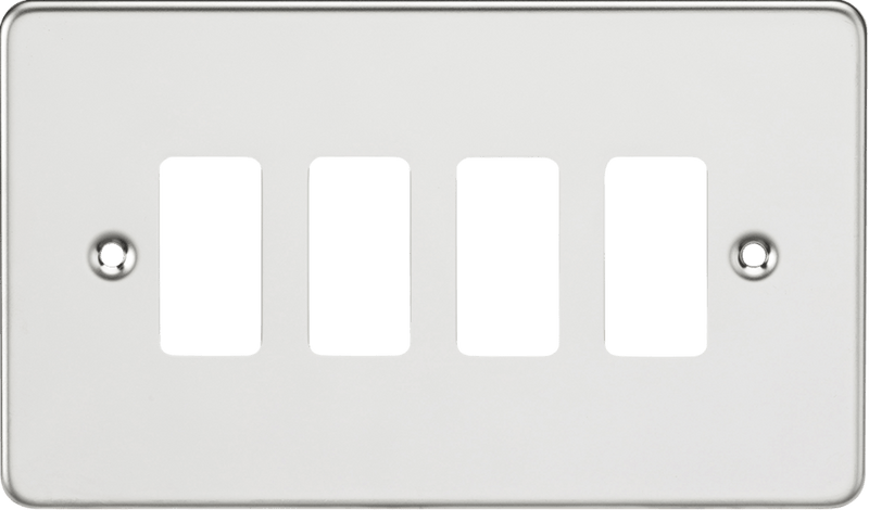 Knightsbridge MLA GDFP004PC Flat plate 4G grid faceplate - polished chrome - Knightsbridge MLA - Falcon Electrical UK