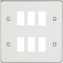 Knightsbridge MLA GDFP006PC Flat plate 6G grid faceplate - polished chrome - Knightsbridge MLA - Falcon Electrical UK