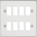 Knightsbridge MLA GDFP008PC Flat plate 8G grid faceplate - polished chrome - Knightsbridge MLA - Falcon Electrical UK