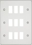Knightsbridge MLA GDFP009PC Flat plate 9G grid faceplate - polished chrome - Knightsbridge MLA - Falcon Electrical UK