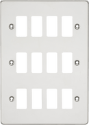 Knightsbridge MLA GDFP012PC Flat plate 12G grid faceplate - polished chrome - Knightsbridge MLA - Falcon Electrical UK