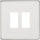 Knightsbridge MLA GDSF002PC Screwless 2G grid faceplate - polished chrome - Knightsbridge MLA - Falcon Electrical UK