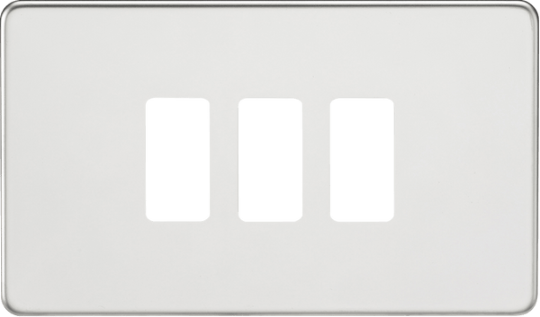 Knightsbridge MLA GDSF003PC Screwless 3G grid faceplate - polished chrome - Knightsbridge MLA - Falcon Electrical UK